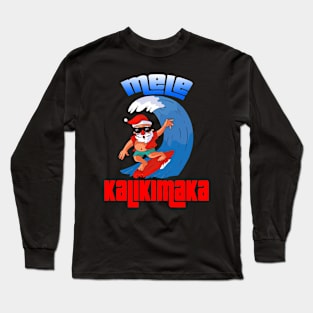 Mele Kalikimaka Christmas Santa Shaka Hawaii Long Sleeve T-Shirt